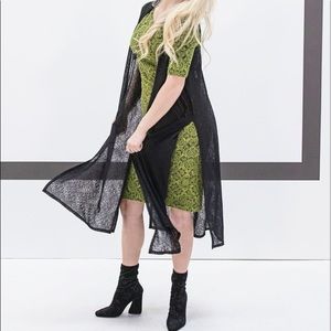 LulaRoe Lace Sleeveless Duster in Black - Joy Vest